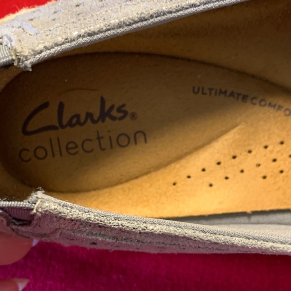 Clarks Collection 7.5 Women's Perforated Blue Gray Loafers - Picture 2 of 5